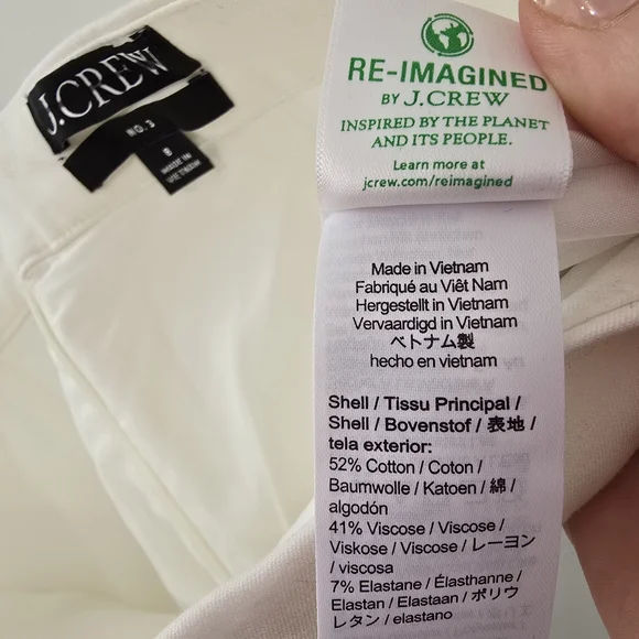 J Crew No. 3 Pencil Skirt Midi Stretchy Off White Bi-Stretch Cotton High Rise 8 - Picture 10 of 12